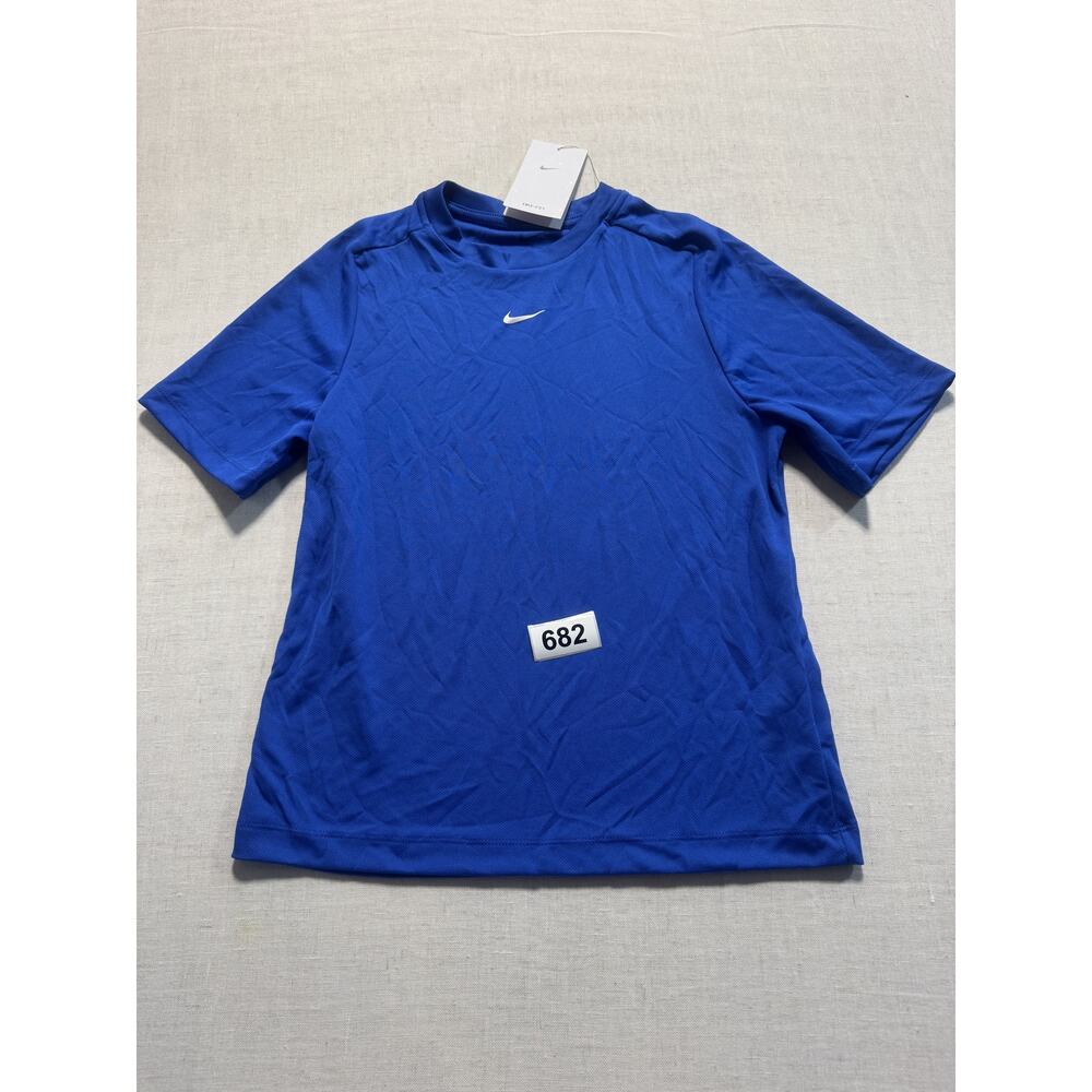 Nike DRI-FIT Short Sleeve Training‎ Top Boys Sz L Blue Brand New